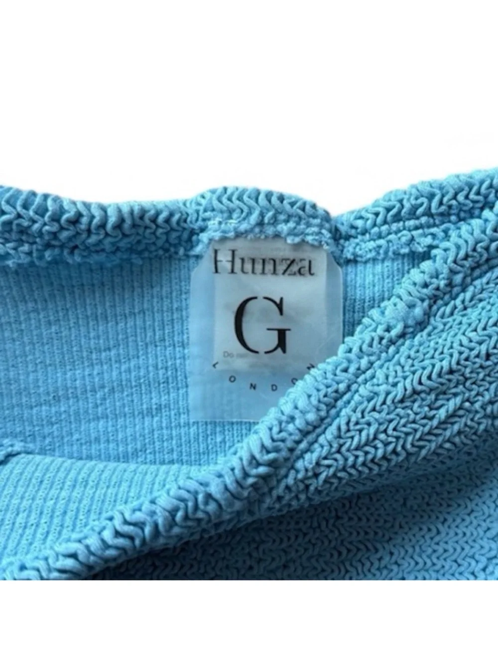 Hunza G Virginia Crinkle Light Blue Bikini Set Swimsuit Tankini OS